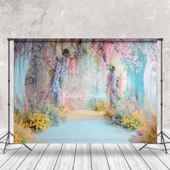 Lofaris Colorful Retro Wall Floral Wedding Photo Backdrop