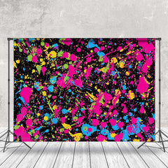 Lofaris Colorful Splashing Ink Black Photo Booth Backdrop