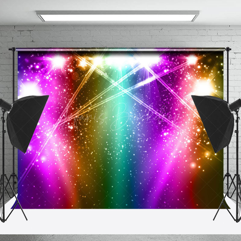 Lofaris Colorful Spotlight Disco Musical Cake Smash Backdrop