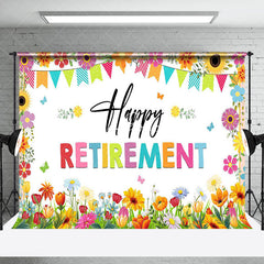 Lofaris Colorful Spring Flowers Happy Retirement Backdrop