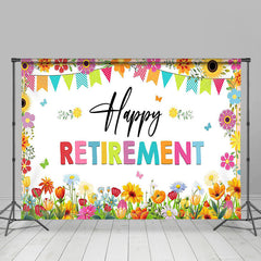 Lofaris Colorful Spring Flowers Happy Retirement Backdrop