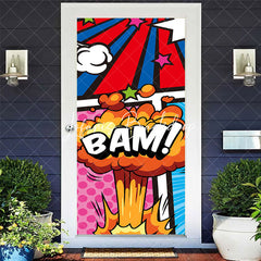 Lofaris Colorful Star Stripe Cartoon Bam Birthday Door Cover