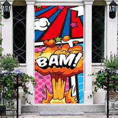 Lofaris Colorful Star Stripe Cartoon Bam Birthday Door Cover