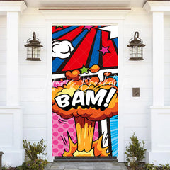 Lofaris Colorful Star Stripe Cartoon Bam Birthday Door Cover