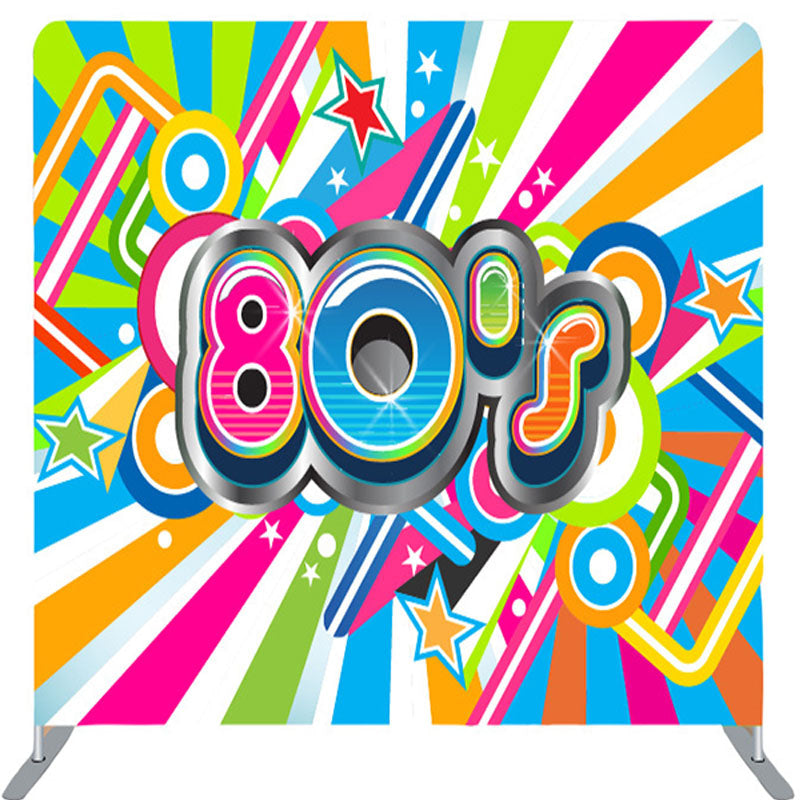 Lofaris Colorful Stripes 80S Style Birthday Party Backdrop Cover