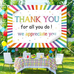 Lofaris Colorful Stripes Teacher Appreciation Week Backdrop