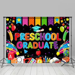 Lofaris Colorful Study Stuff Star Apple Graduation Backdrop