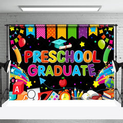 Lofaris Colorful Study Stuff Star Apple Graduation Backdrop