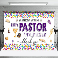 Lofaris Colorful Thank You Pastor Appreciation Day Backdrop