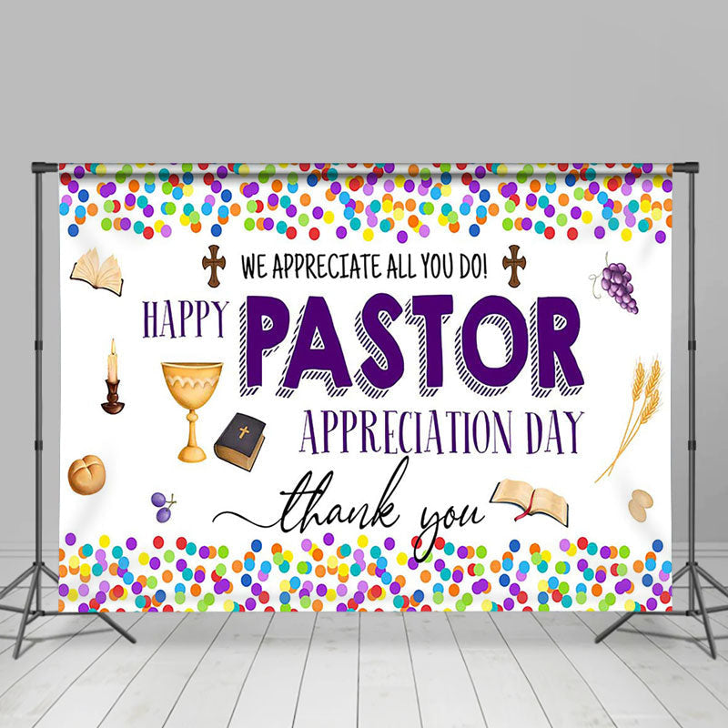 Lofaris Colorful Thank You Pastor Appreciation Day Backdrop