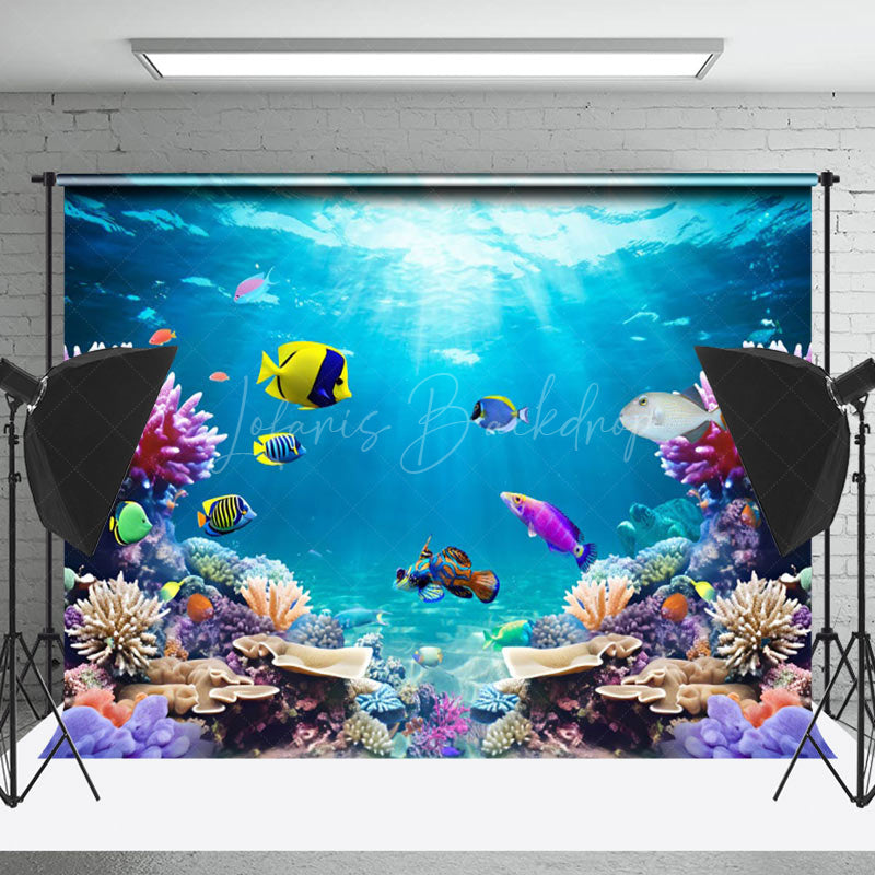 Lofaris Colorful Undersea Animals Natural Plant Backdrop