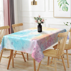 Lofaris Colorful Watercolor Render Floral Art Tablecloth