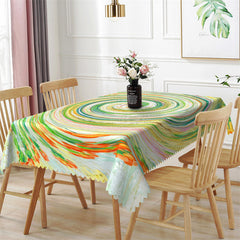 Lofaris Colorful Whirlpool Artwork Rectangle Tablecloth