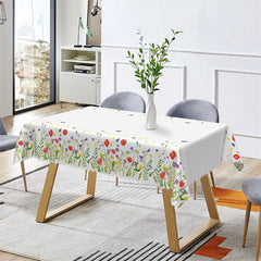 Lofaris Colorful Wild Floral Butterflies Spring Tablecloth