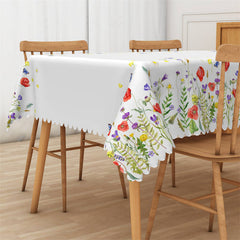 Lofaris Colorful Wild Floral Butterflies Spring Tablecloth