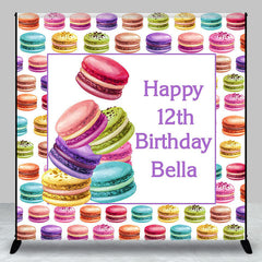 Lofaris Colorful Yummy Macaron Custom 12th Birthday Backdrop