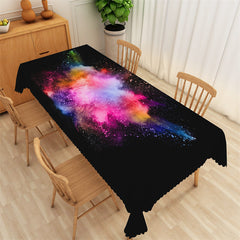 Lofaris Colorfulpowder Smoke Black Artistical Tablecloth