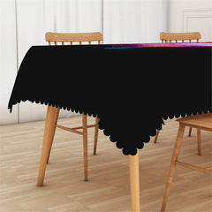 Lofaris Colorfulpowder Smoke Black Artistical Tablecloth