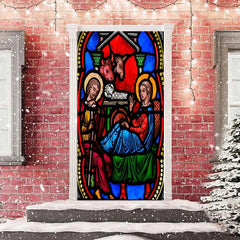 Lofaris Colourful Holy God Baby Cow Christmas Door Cover