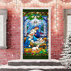 Lofaris Colourful Holy God Baby Sheep Christmas Door Cover