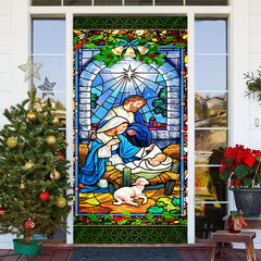 Lofaris Colourful Holy God Baby Sheep Christmas Door Cover