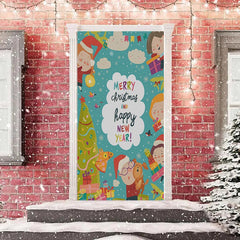 Lofaris Colourful Merry Christmas Happy New Year Door Cover