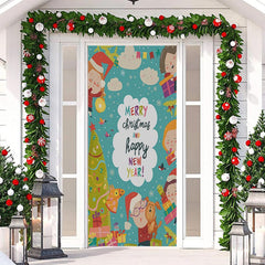 Lofaris Colourful Merry Christmas Happy New Year Door Cover