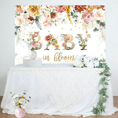 Lofaris Colroful Flowers Little Stars Baby Shower Backdrop