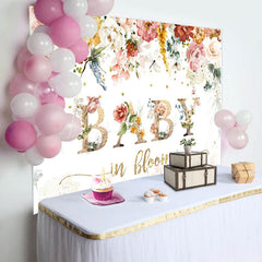 Lofaris Colroful Flowers Little Stars Baby Shower Backdrop