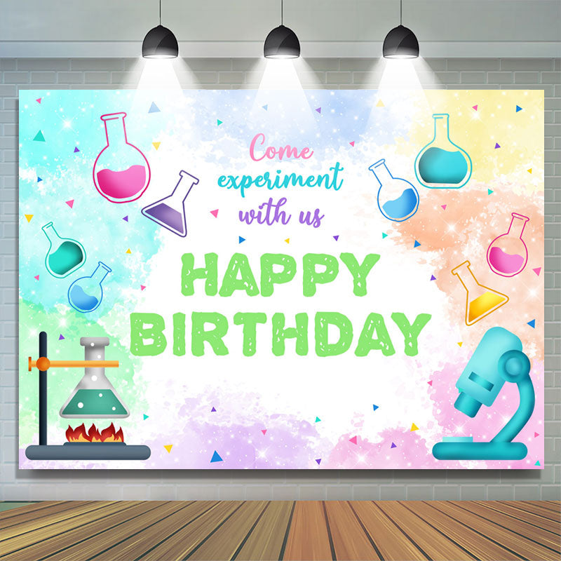 Lofaris Come Experiment Chemistry Theme Birthday Backdrop