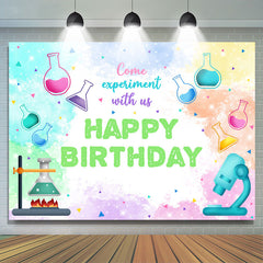 Lofaris Come Experiment Chemistry Theme Birthday Backdrop