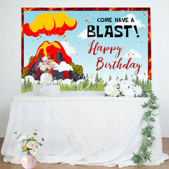 Lofaris Come Have A Blast Volcano Eruption Birthday Backdrop