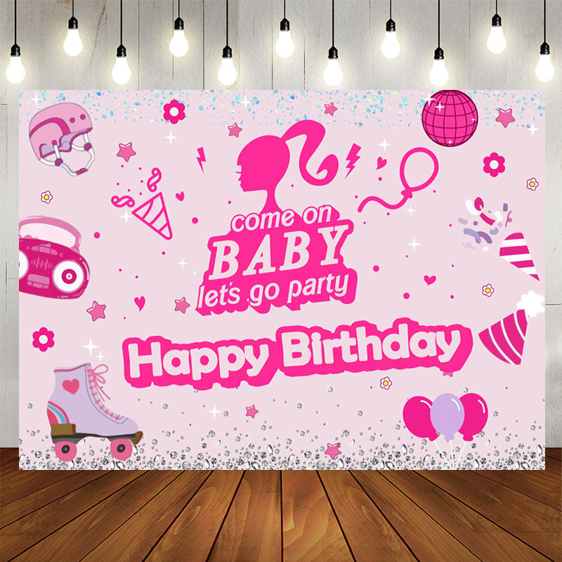 Barbie Backdrop party Decoration, Background Polyester Cover Pink, Party  Girl
