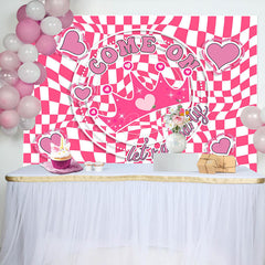 Lofaris Come On Crown Pink White Plaid Birthday Backdrop