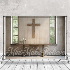 Lofaris Concrete Wall Cross Easter Backdrop For Photography