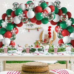 Lofaris Confetti Christmas Balloon Arch Kit Snowflake Decorations