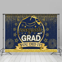 Lofaris Congrats Grad You Did It Glitter Graduation Backdrop