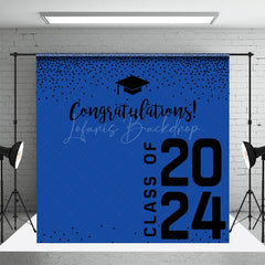 Lofaris Congratulations Blue Bachelor Cap Graduation Backdrop