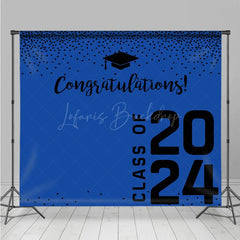 Lofaris Congratulations Blue Bachelor Cap Graduation Backdrop