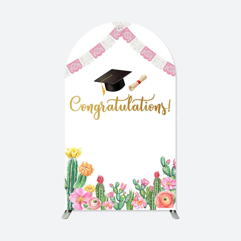 Lofaris Congratulations Cactus Cap Graduation Arch Backdrop