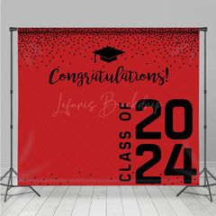 Lofaris Congratulations Red Bachelor Cap Graduation Backdrop