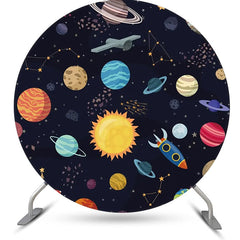 Lofaris Constellation Planets Galaxy Round Birthday Backdrop