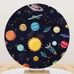 Lofaris Constellation Planets Galaxy Round Birthday Backdrop