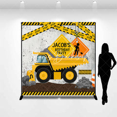 Lofaris Construction Site Custom Name Birthday Party Backdrop