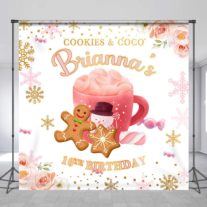 Lofaris Cookies Coco Gingerbread Man Custom Birthday Backdrop