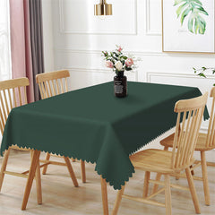 Lofaris Cool Army Green Solid Color Rectangle Tablecloth