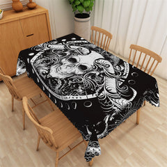 Lofaris Cool Claw Devil Skull Black Tablecloth For Dining