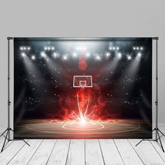 Lofaris Cool Fire Effect Basketball Court Photograohy Backdrop