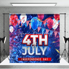 Lofaris Cool Red Blue Sparks Bokeh Independence Day Backdrop