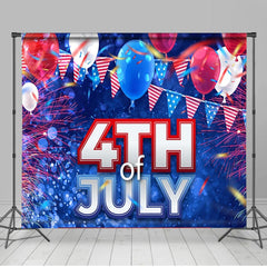 Lofaris Cool Red Blue Sparks Bokeh Independence Day Backdrop